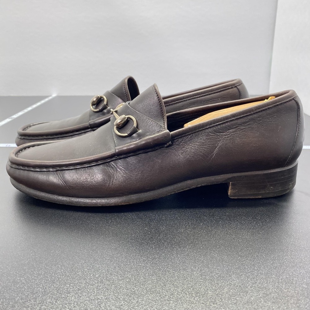 Gucci Shoes Mens Size 9.5 Brown Leather Horsebit Loafers Made In Italy Old Money - Picture 5 of 15